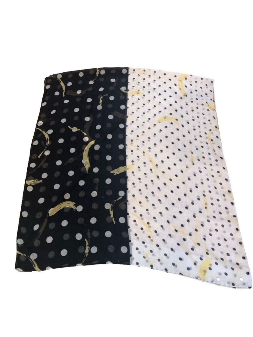 Scarf wrap sarong 76”x36” lightweight polka dot blue white yellow beach coastal